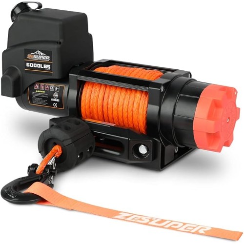 ZESUPER-6000lb-Waterproof-IP67-Electric-Winch-for-UTV-ATV-with-Synthetic-Rope